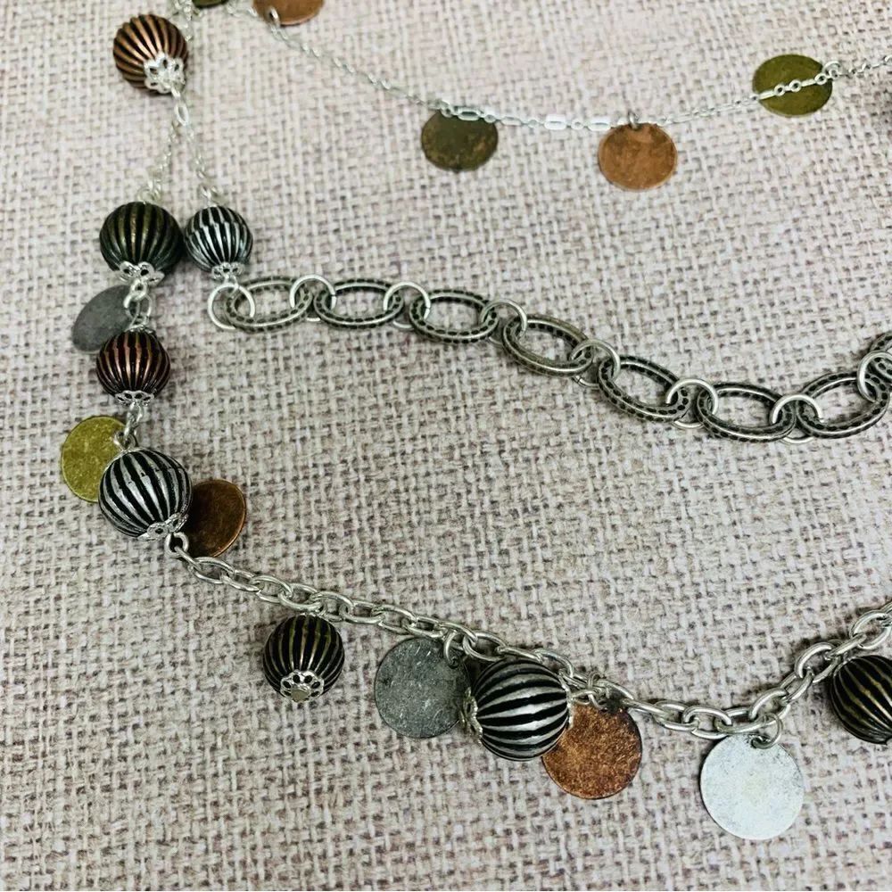 Premier Designs Mixed Metal Beaded Multi Strand Necklace - Picture 3 of 3